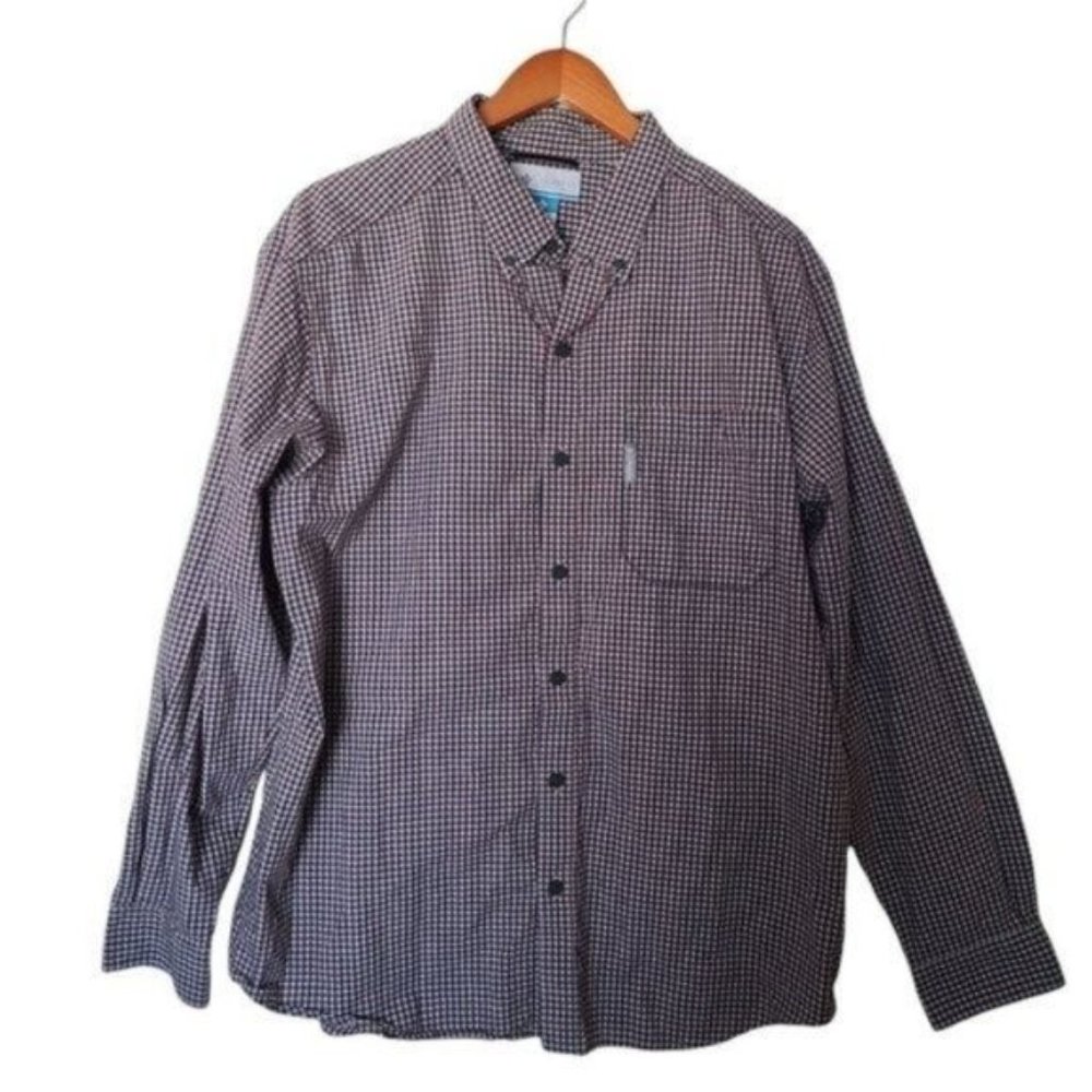 Columbia Men’s Rapid Rivers Long Sleeve Shirt Plaid L Large 100% Cotton Button - Picture 2 of 9